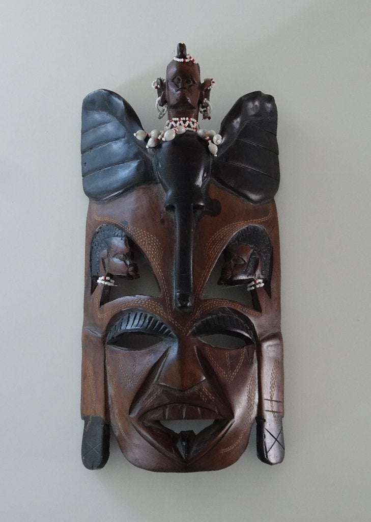 Vintage Houtsnijwerk Masker uit Kenya, Antiek en Kunst, Kunst | Beelden en Houtsnijwerken, Ophalen
