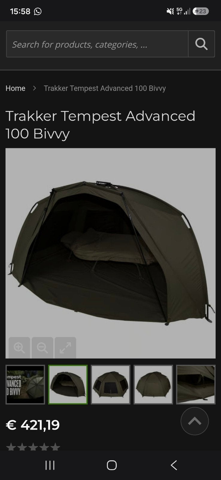 Trakker Tempest Advanced Bivvy Aquatexx incl infill, Ophalen of Verzenden