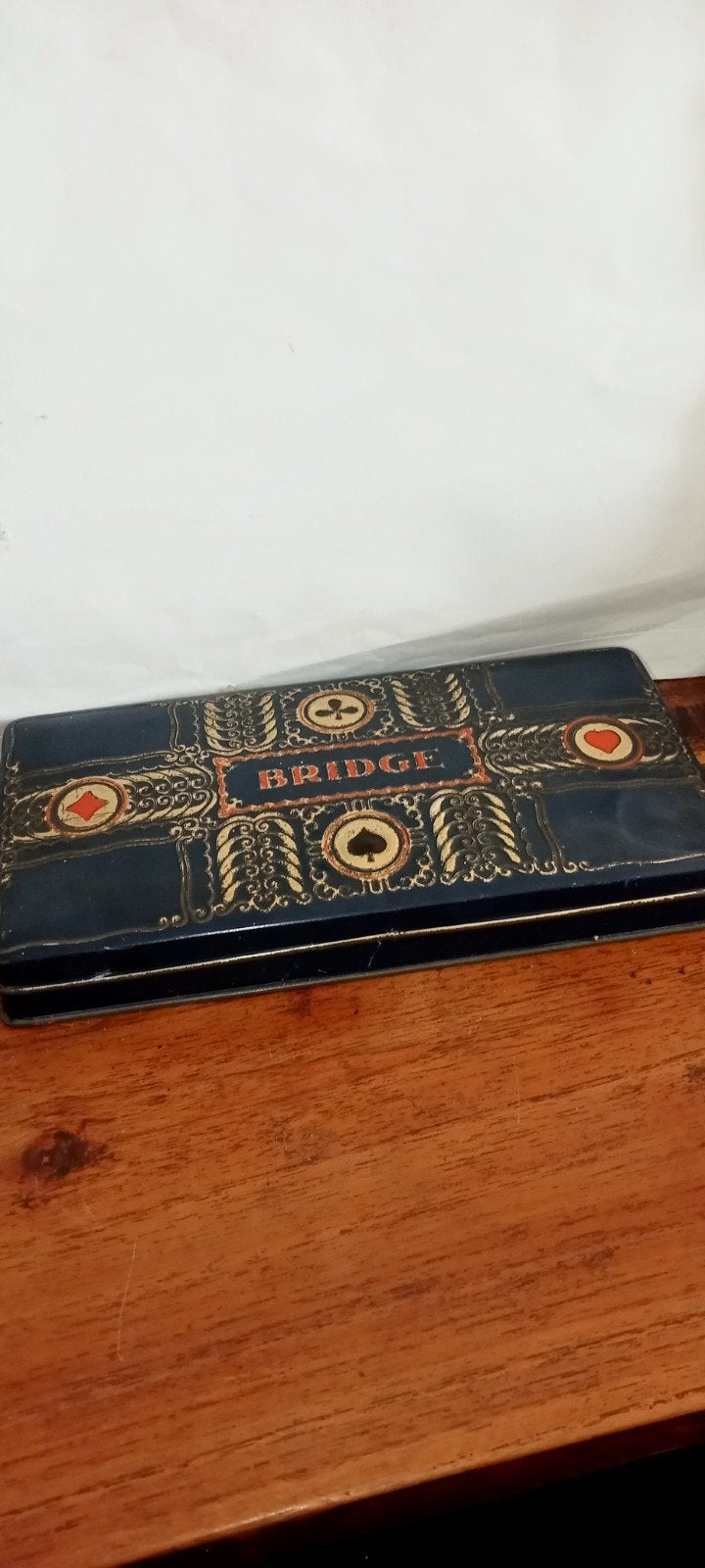 Vintage Blikken Bridge Speldoos, Ophalen of Verzenden, Gebruikt, Overige, Overige merken