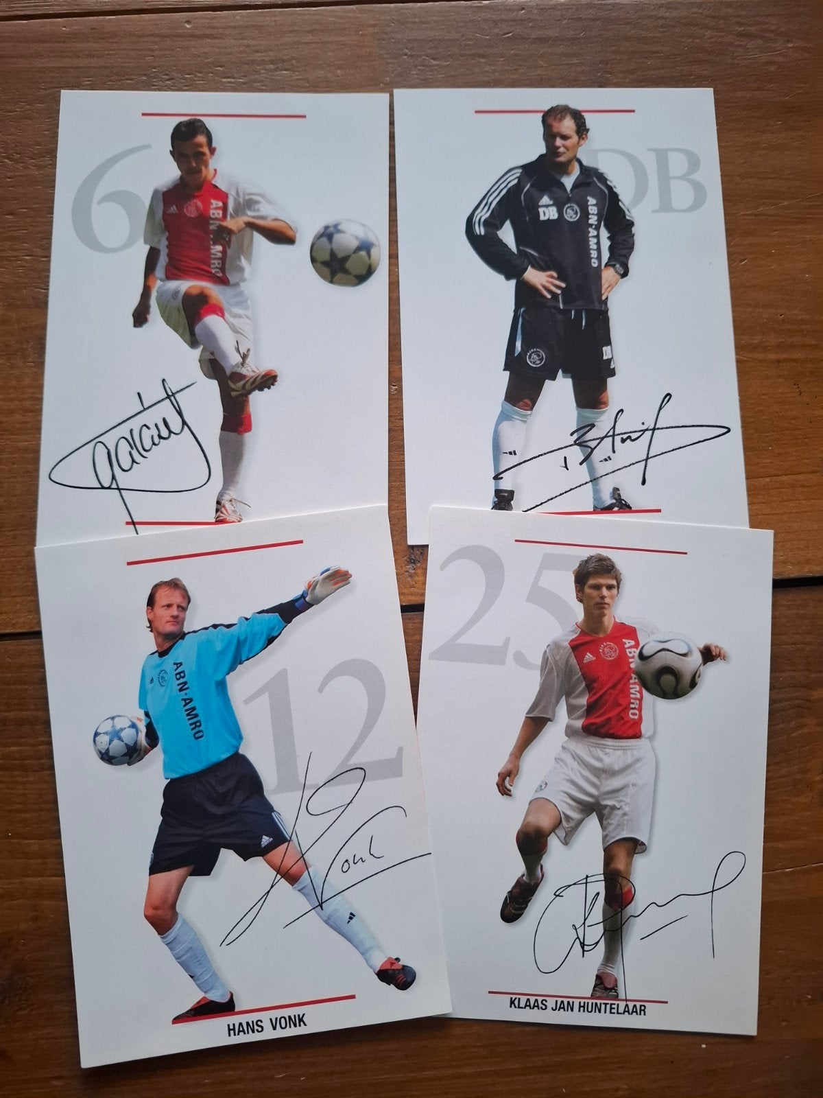 Gesigneerde Ajax spelerskaarten - 4 stuks, Ophalen of Verzenden, Zo goed als nieuw, Ajax, Spelerskaart