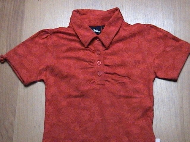 VILLA HAPP mooi rood poloshirt met opdruk van bloemen ZGAN, Villa Happ, Meisje, Ophalen of Verzenden, Zo goed als nieuw