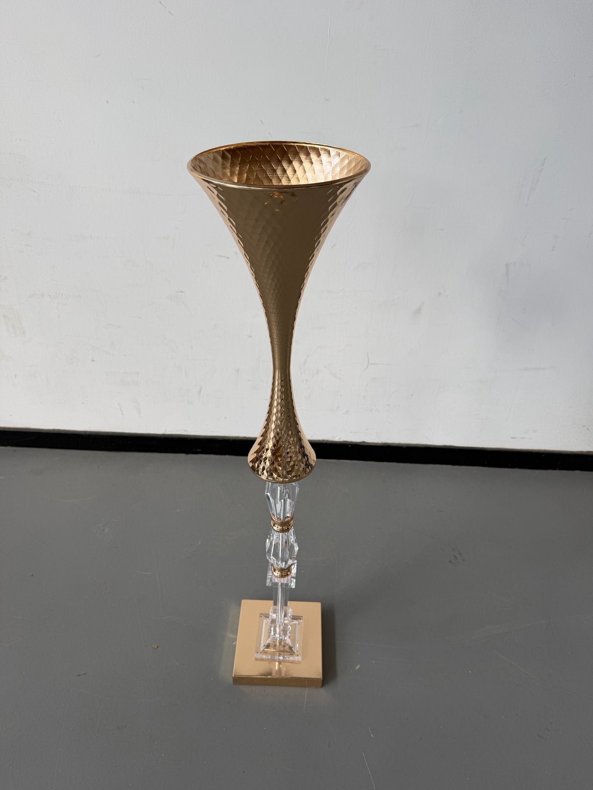 Gouden vaas met kristallen accenten, Ophalen of Verzenden