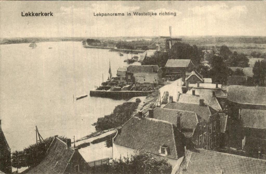 Lekkerkerk - Lekpanorama - Westelijke richting, Ophalen of Verzenden, 1920 tot 1940, Ongelopen, Zuid-Holland