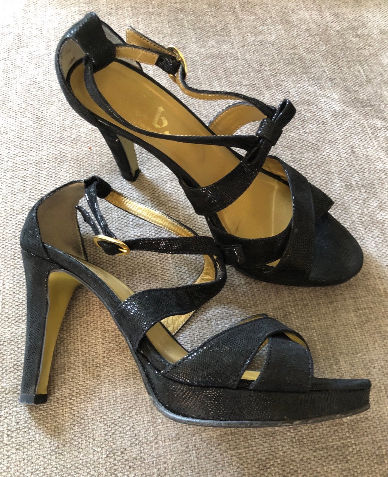Fabienne Chapot Sandalen met hak - Maat 40, Zwart, Zo goed als nieuw, Sandalen of Muiltjes, Ophalen of Verzenden