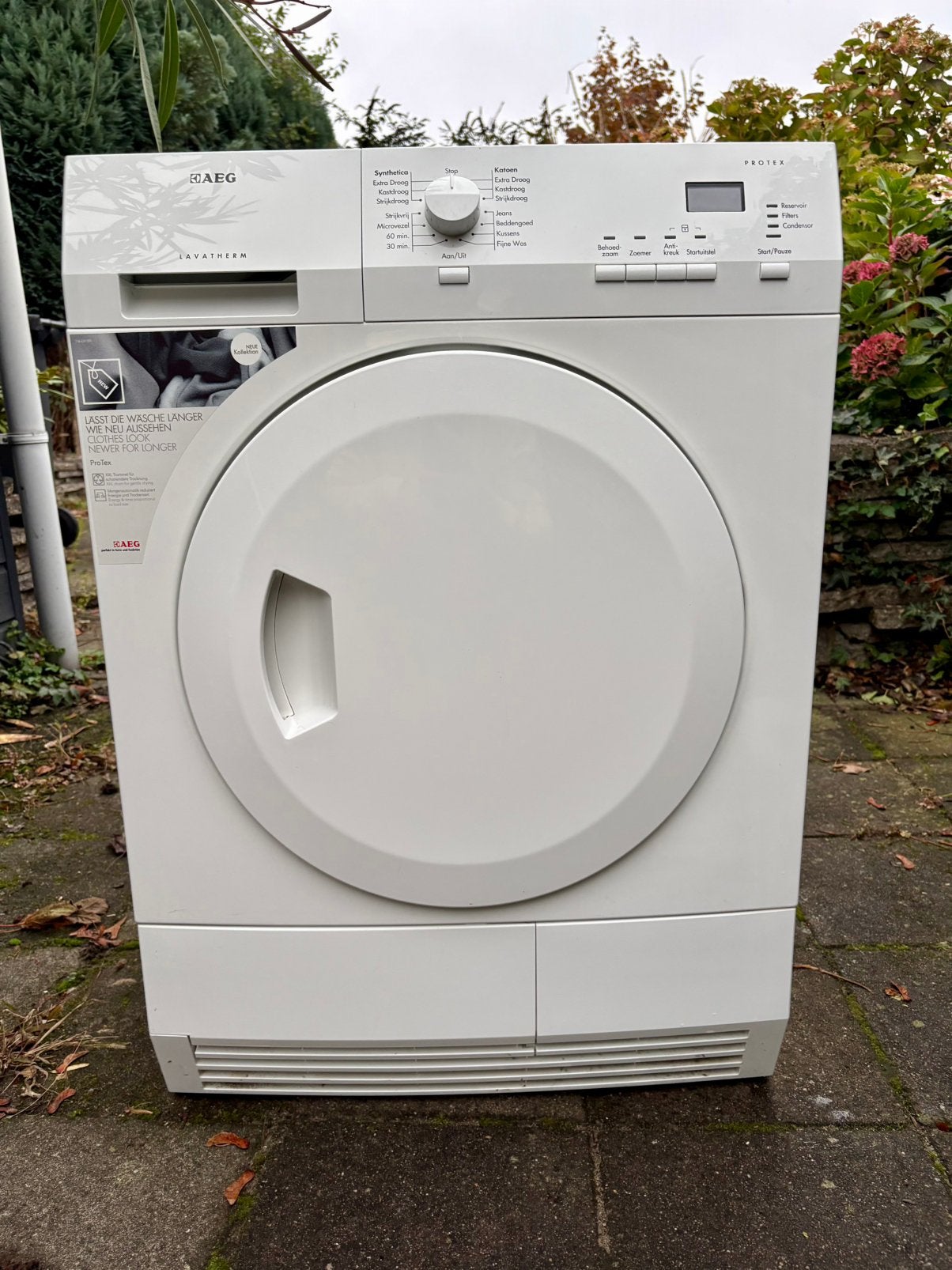 AEG Lavatherm Condensdroger T65274AC – Goede staat!, Ophalen, 6 tot 8 kg, Zo goed als nieuw, 85 tot 90 cm