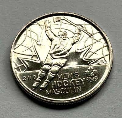 Canada - Olympic Quarter - Mens Hockey, Postzegels en Munten, Munten | Amerika, Verzenden, Noord-Amerika, Losse munt