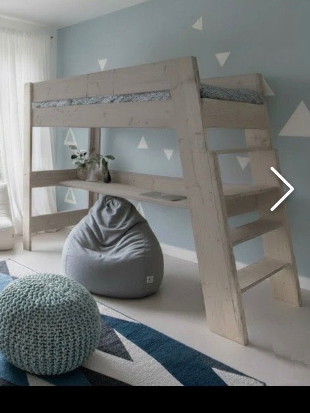 Rockwood Hoogslaper Seth met bureau - Antraciet, Ophalen, Hoogslaper, Eenpersoons, 160 tot 180 cm