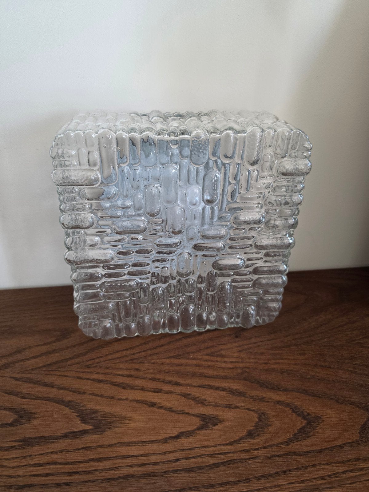 xl plafonnière vintage plafondlamp mid centry jaren 60/70, Ophalen of Verzenden, Zo goed als nieuw, Glas, Plafondlamp