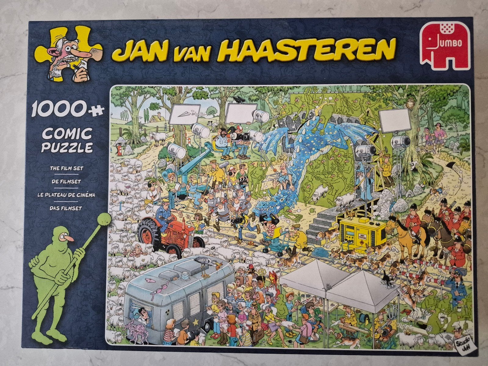 Jan van Haasteren De Filmset 1000+ stukjes legpuzzel, Hobby en Vrije tijd, Ophalen of Verzenden, 500 t/m 1500 stukjes, Zo goed als nieuw