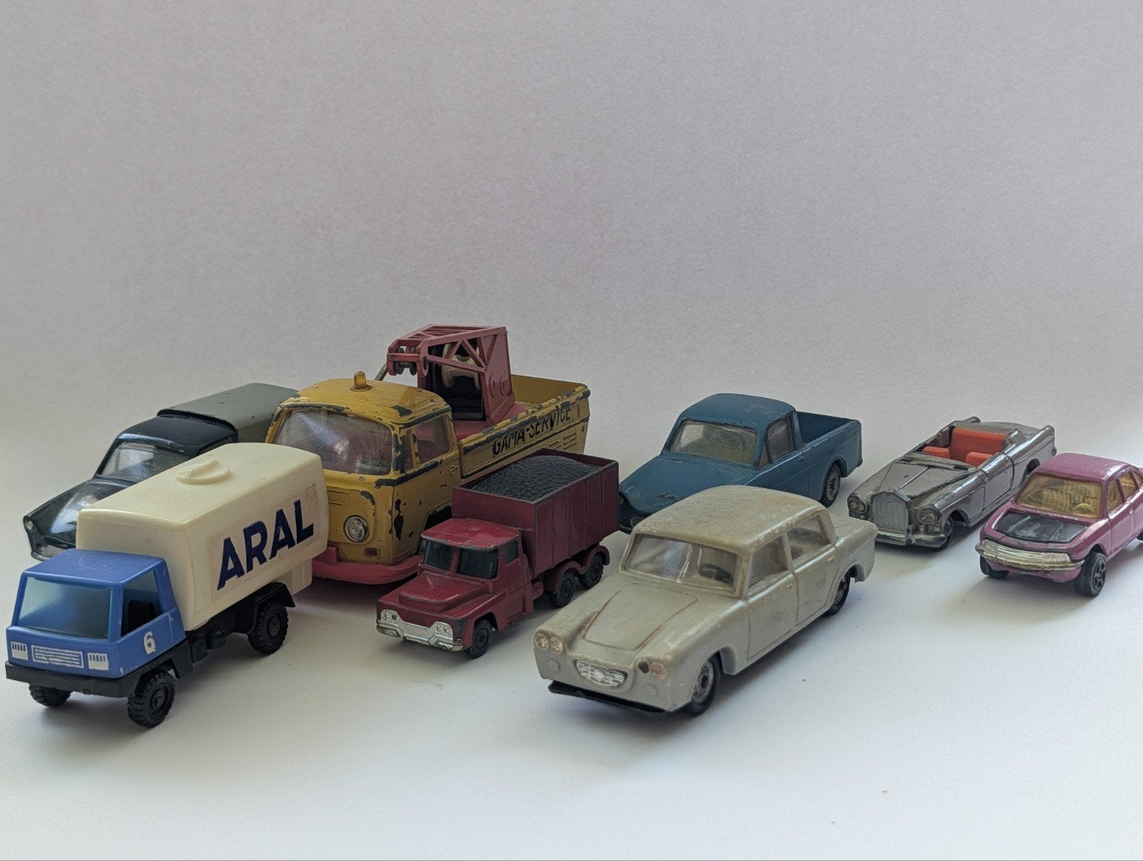 Partij Vintage Modelauto's - Bespeelde Staat - Dinky, Lion, Ophalen of Verzenden