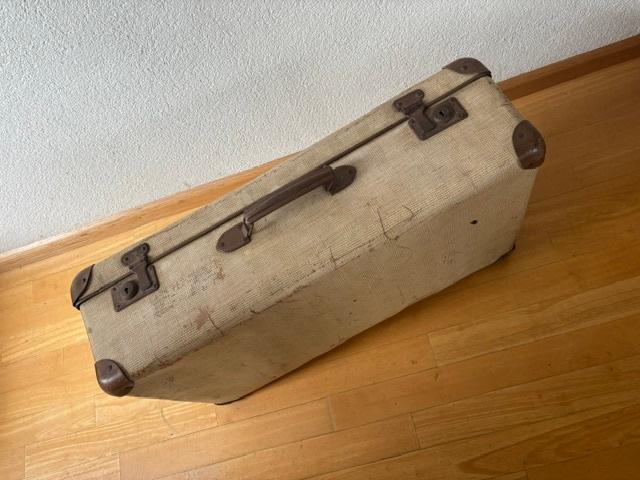 beige koffer jaren 50 voor oldtimer, enz / 70 x 43 x 20 cm, Sieraden, Tassen en Uiterlijk, Koffers, Ophalen, Overige materialen