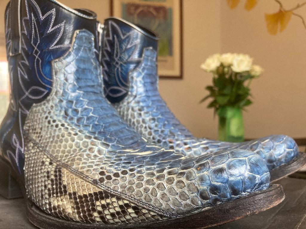 Sendra laarzen python leer, maat 44, blauw, Kleding | Heren, Schoenen, Zo goed als nieuw, Boots, Blauw, Ophalen of Verzenden