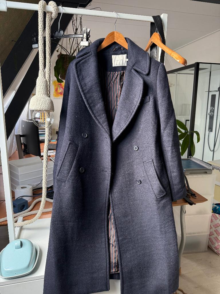 Sissy-Boy Lange Wollen Jas / Mantel - Donkerblauw - Maat XL, Maat 46/48 (XL) of groter, Sissy-Boy, Gedragen, Verzenden