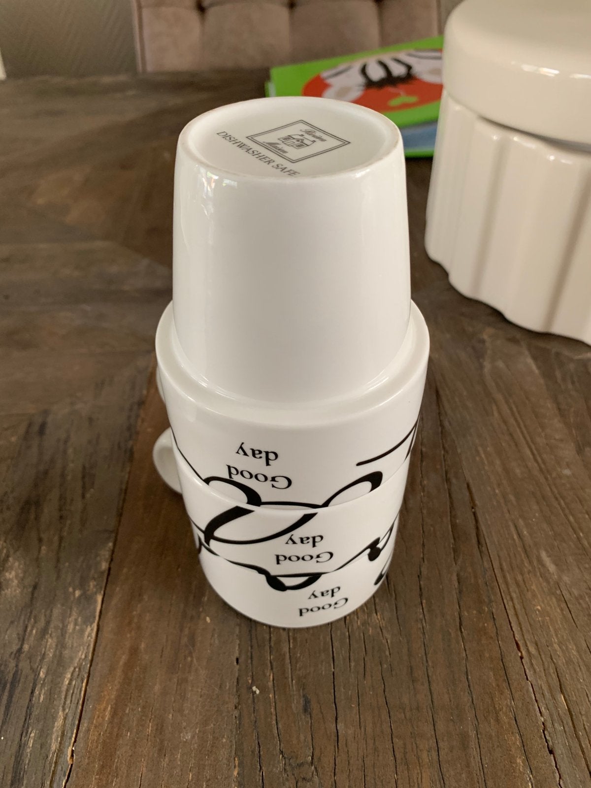 3 melk bekers riviera maison, Ophalen, Zo goed als nieuw, Overige stijlen, Kop(pen) en/of Schotel(s)