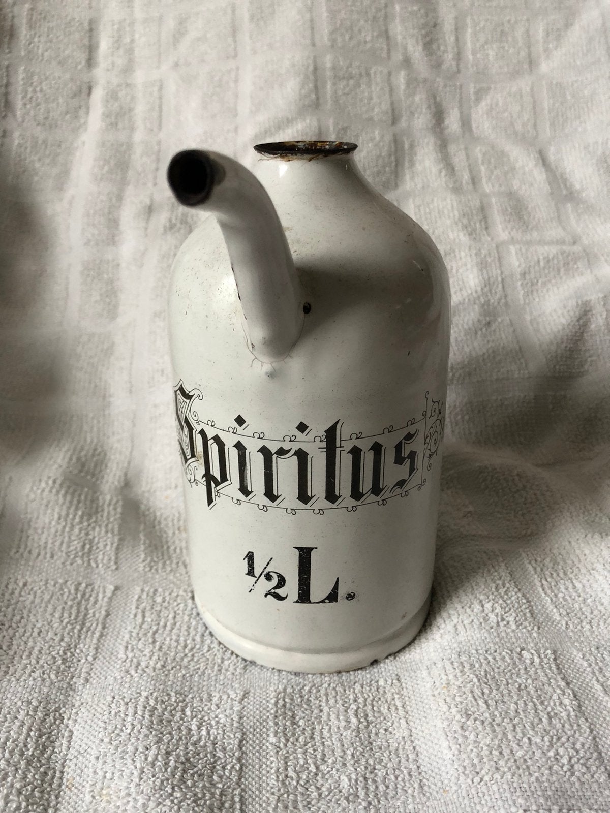Oud emaille kannetje voor spiritus, Ophalen of Verzenden