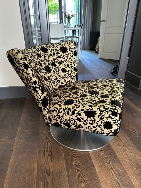 Jan de Bouvrie designer stoel met goud/zwarte bekleding, Huis en Inrichting, Stoelen, Ophalen, Overige kleuren, Zo goed als nieuw