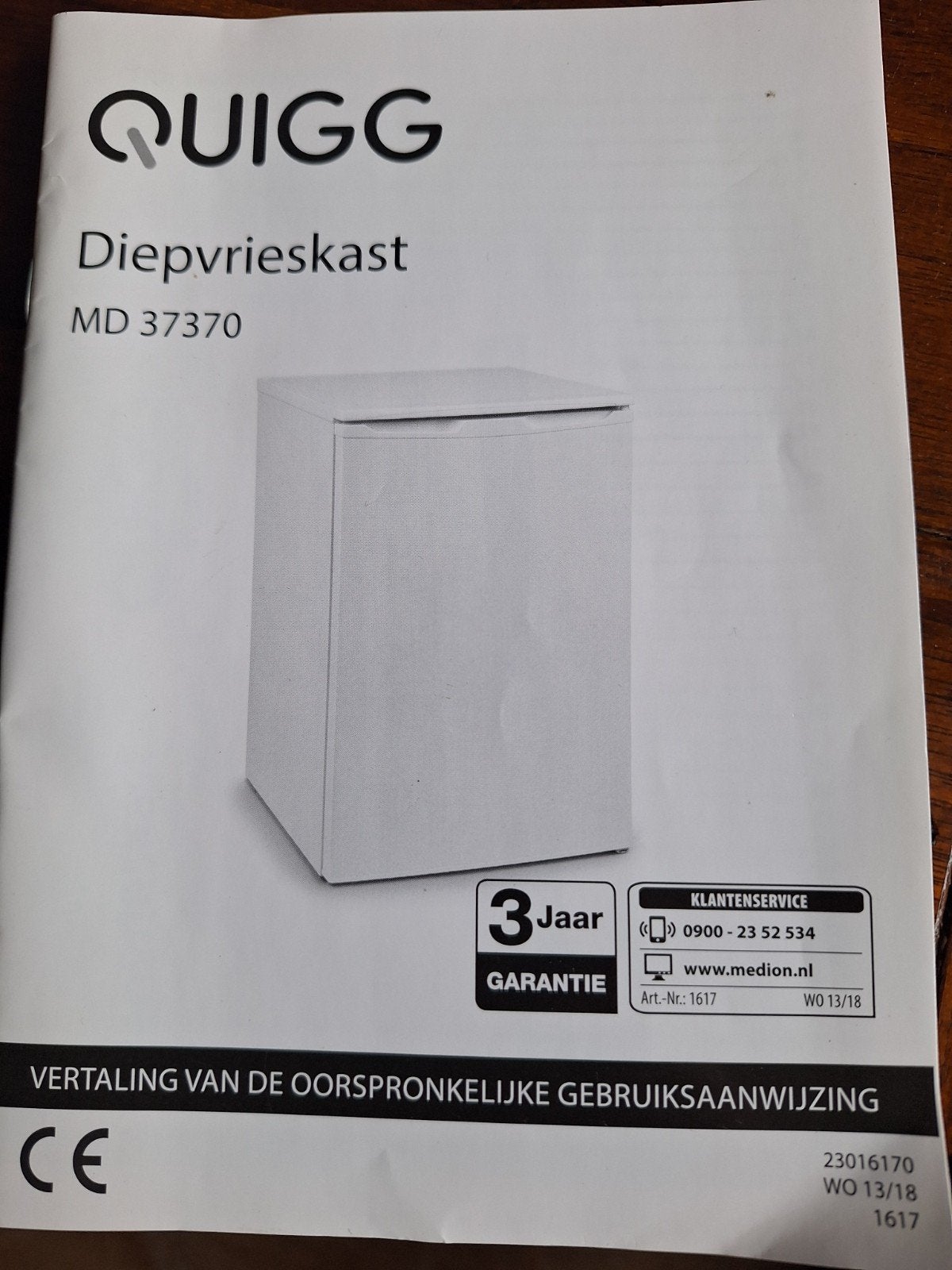 QUIGG Diepvrieskast MD 37370 - Compacte Vriezer, Ophalen, Zo goed als nieuw, Minder dan 60 cm, Minder dan 85 cm