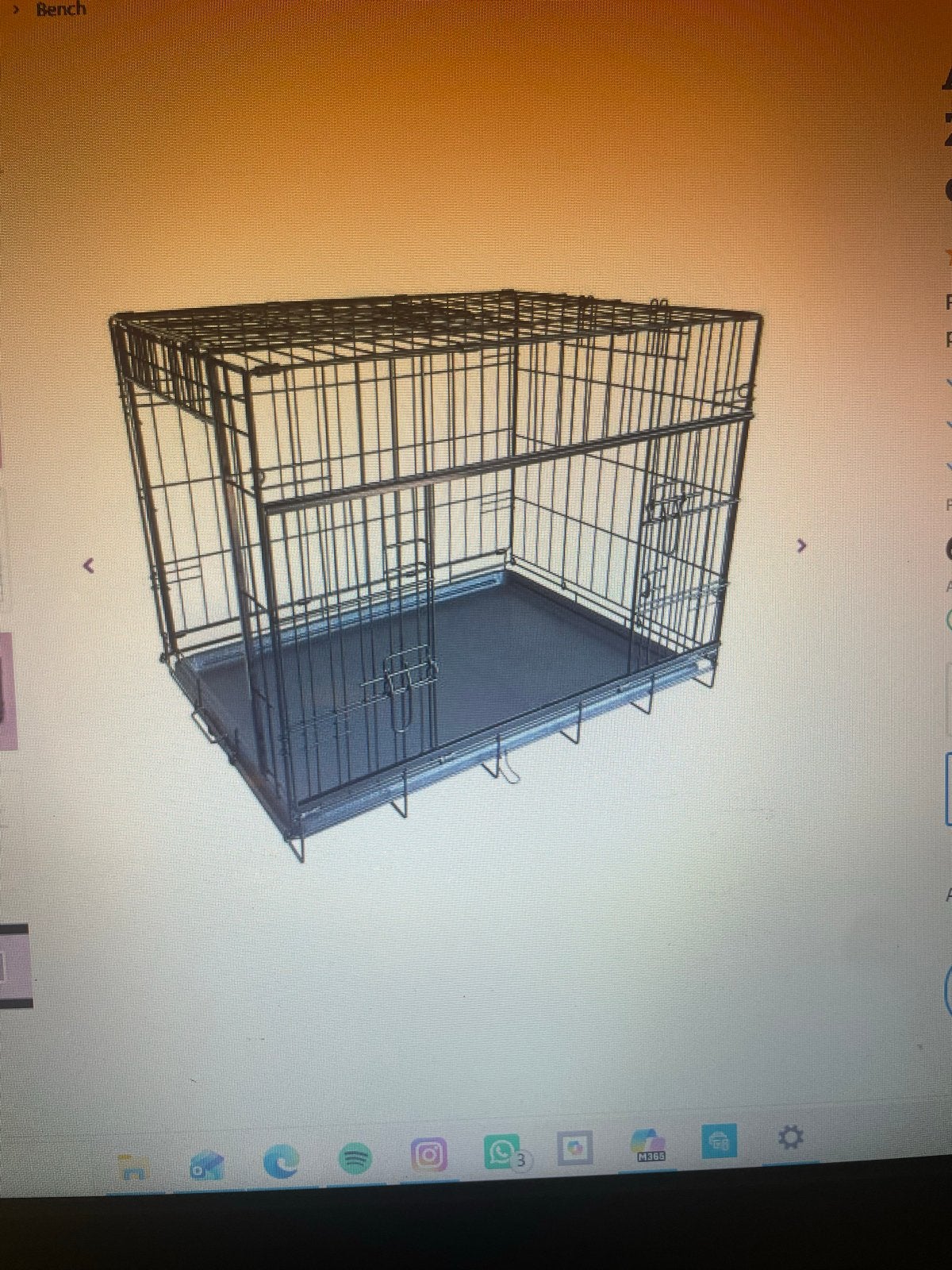 Honden bench zgan zwart schuifdeur, Ophalen of Verzenden, Zo goed als nieuw
