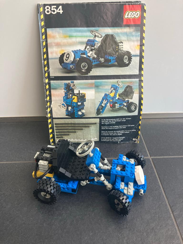 Vintage Lego Technic 854 Go-Kart uit 1977, Gebruikt, Lego, Ophalen of Verzenden, Complete set