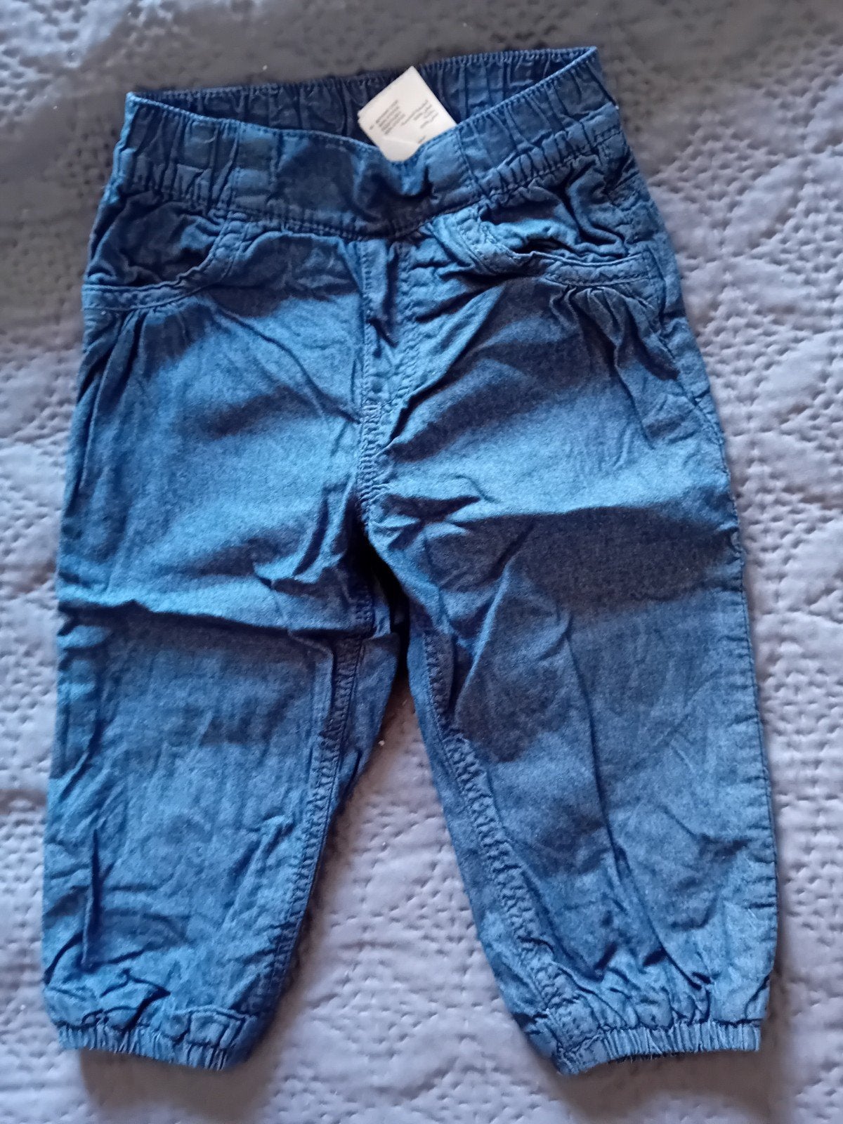 Gevoerde spijkerbroek H&M maat 80 met elastische band, Kinderen en Baby's, Babykleding | Maat 80, Broekje, Meisje, H&M, Ophalen of Verzenden