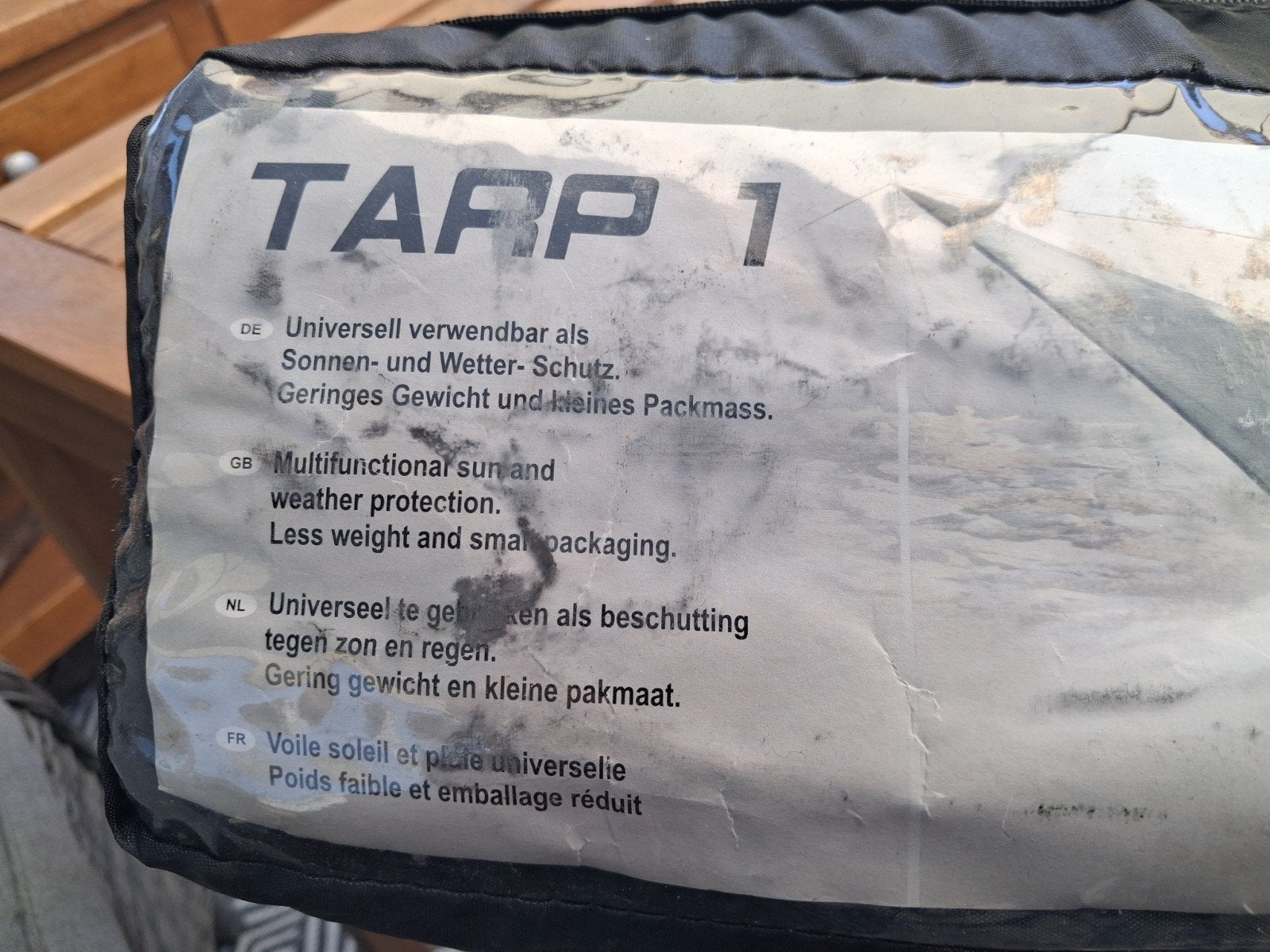 Tarp 1 - Universele zon- en regenbescherming, Caravans en Kamperen, Ophalen of Verzenden, Zo goed als nieuw