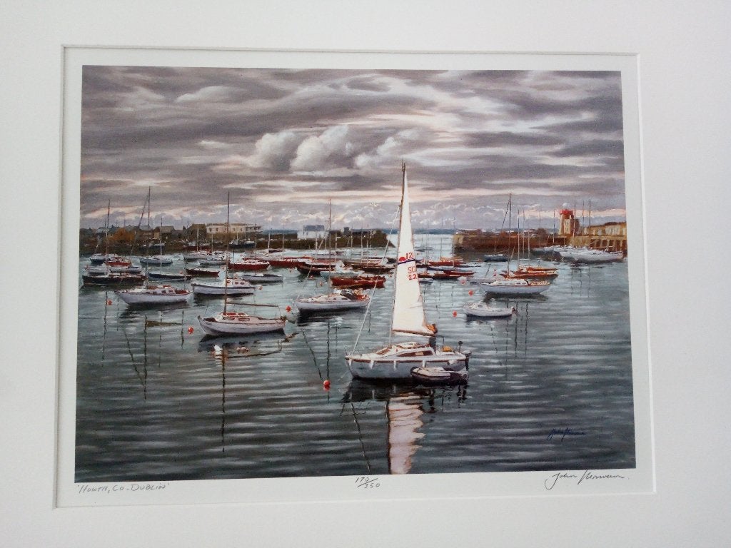Litho Havenzicht van John Kirwan, Antiek en Kunst, Kunst | Litho's en Zeefdrukken, Origineel, Verzenden, Landschappen, Lithografie