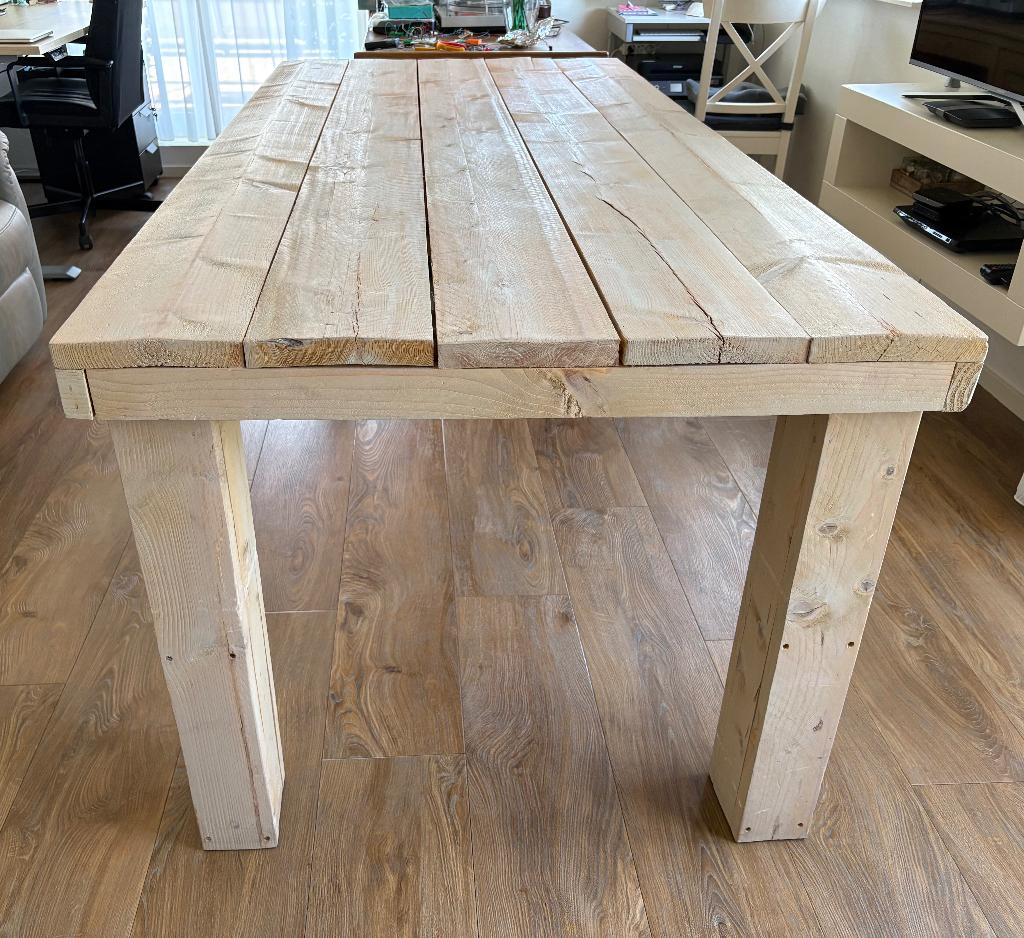 Eettafel steigerhout, Ophalen, Gebruikt, 50 tot 100 cm, Vijf personen of meer