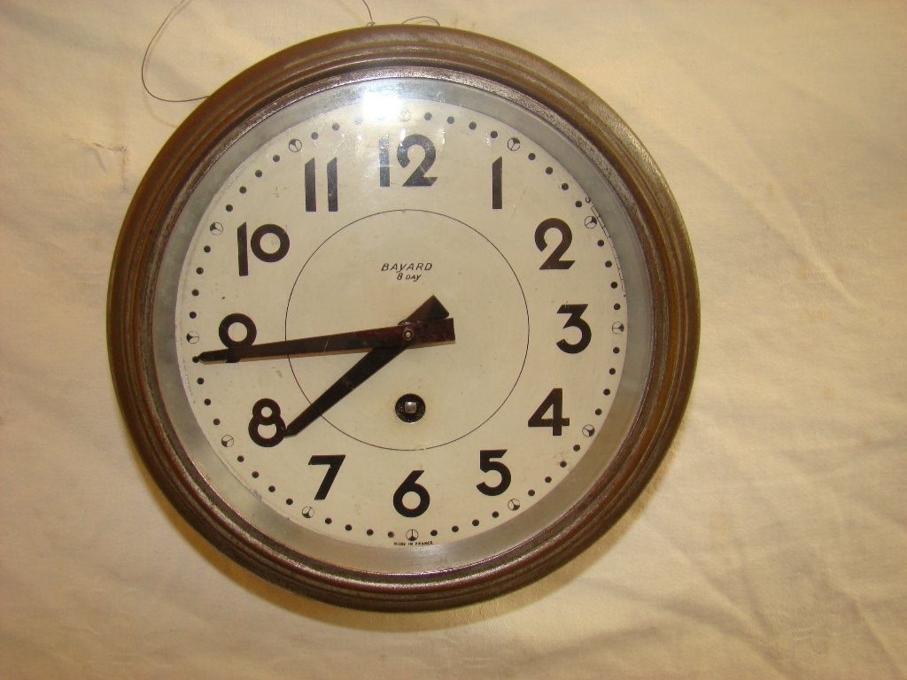 Bayard 8 daagse wandklok ( Frankrijk, Antiek en Kunst, Ophalen of Verzenden