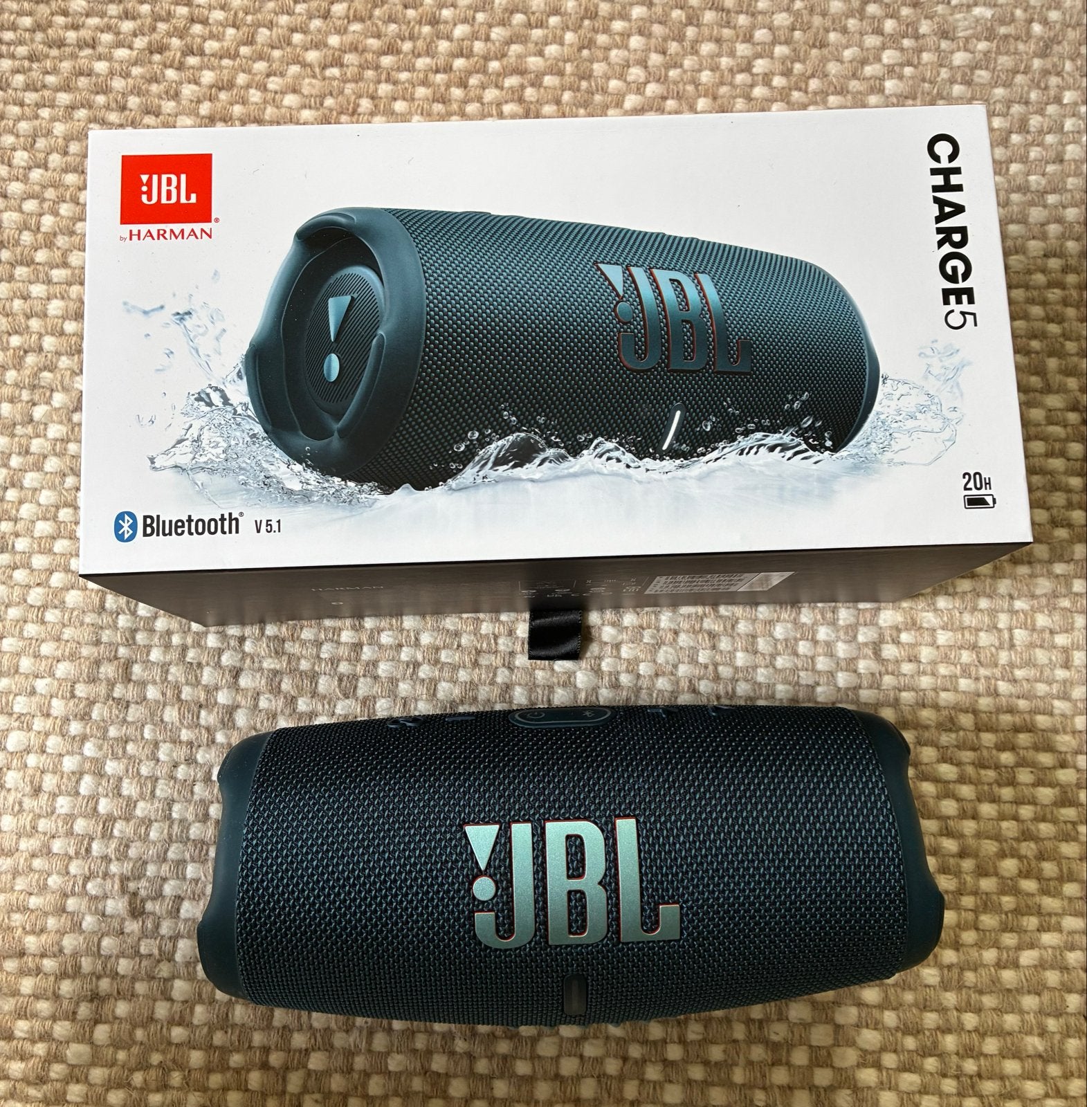 JBL Charge 5 Draagbare Bluetooth Speaker Blauw, Audio, Tv en Foto, Luidsprekers, Ophalen, JBL, Zo goed als nieuw, Draagbare speaker