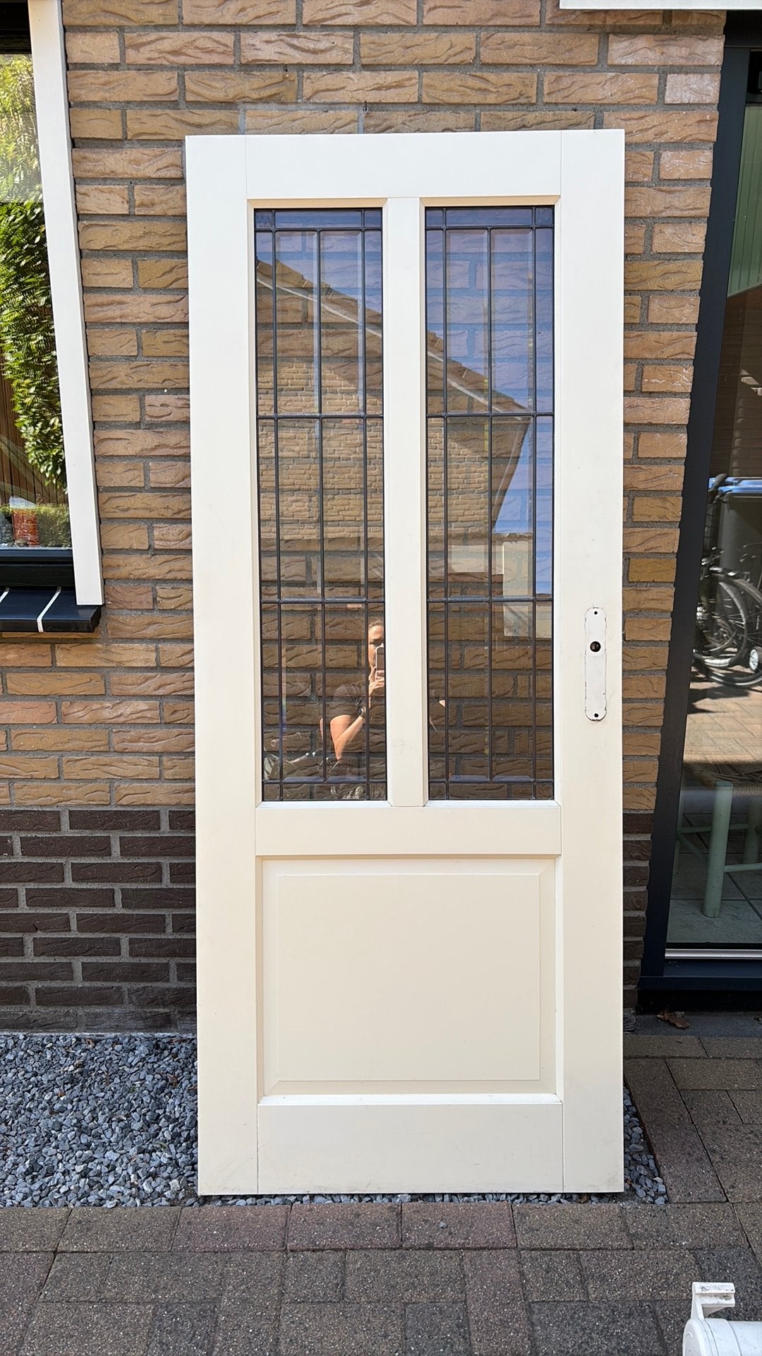 Binnendeur met glas in lood, 82x201 cm, Ophalen, Gebruikt, 80 tot 100 cm, Binnendeur