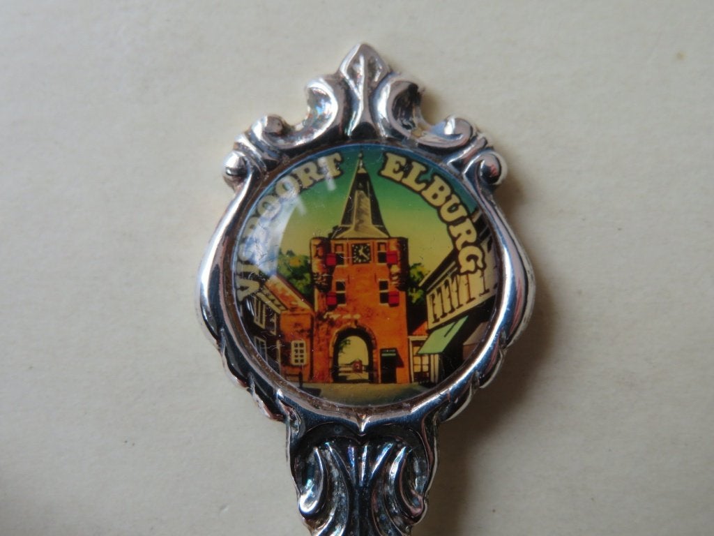 Verzilverd lepeltje Elburg Vispoort fotoplaatje, Verzenden