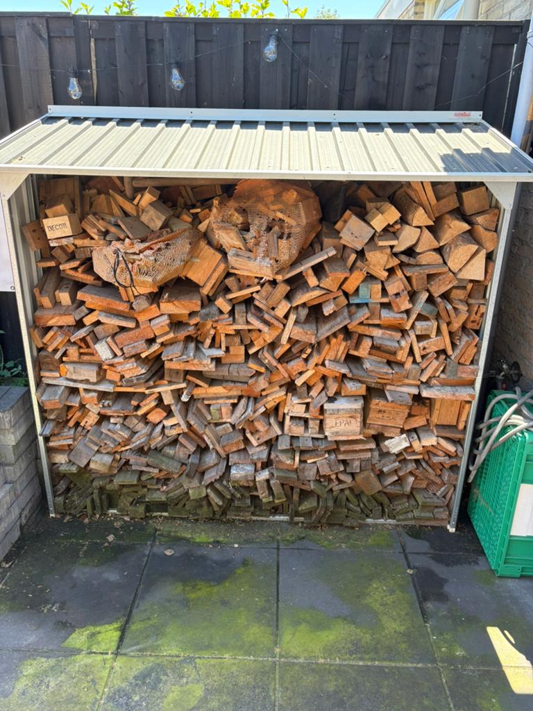 Houthok inc 1,2 kuub droog hout, Tuin en Terras, Haardhout, Minder dan 3 m³, Ophalen