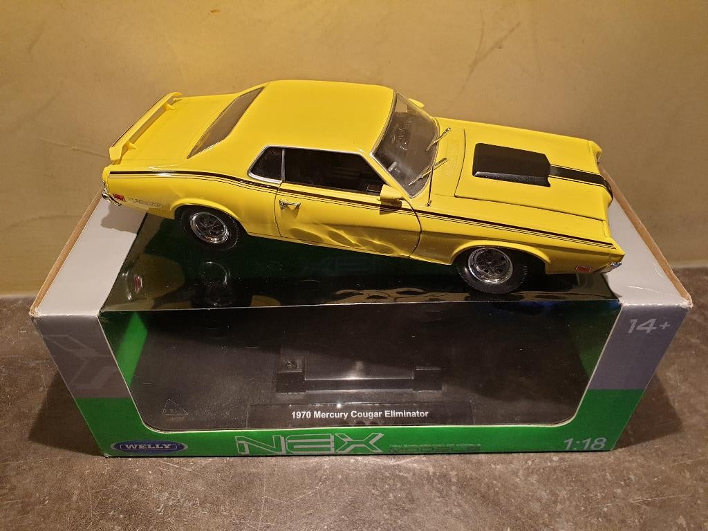 Mercury Cougar Eliminator 1970 van Welly, Hobby en Vrije tijd, Modelauto's | 1:18, Ophalen of Verzenden, Welly