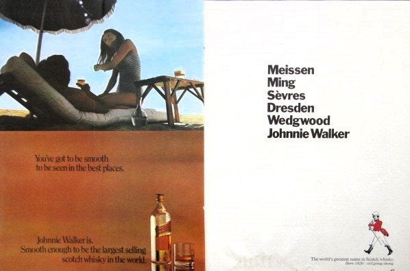 10 vintage advertenties reclames Johnnie Walker whisky 69-72, Ophalen of Verzenden, Gebruikt, Gebruiksvoorwerp