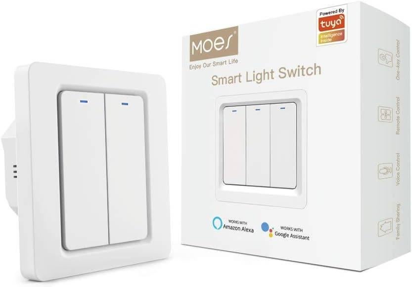 2x MOES WiFi Smart lichtschakelaar (2 versnellingen) TOP, Ophalen of Verzenden, Zo goed als nieuw, Schakelaar