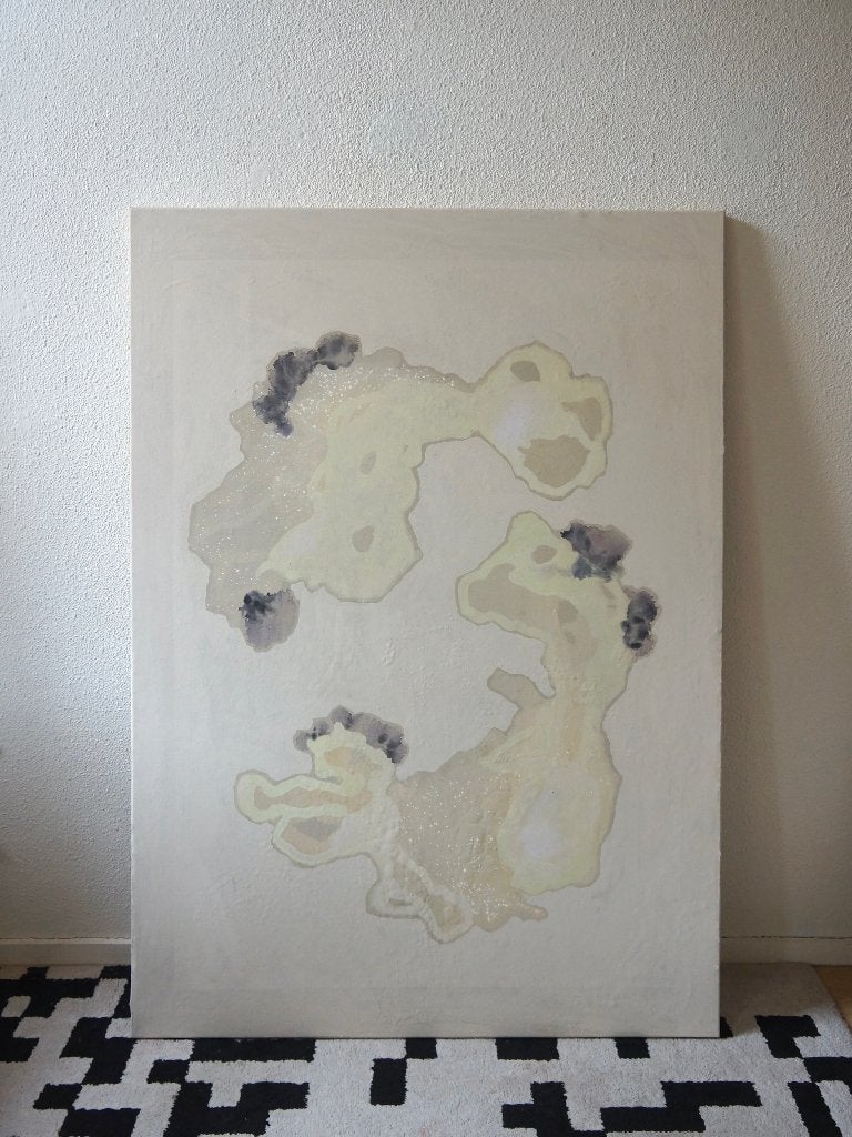 Groot abstract schilderij 140x100 cm, Ophalen, Oorspronkelijke maker, 125 cm of meer, Zo goed als nieuw