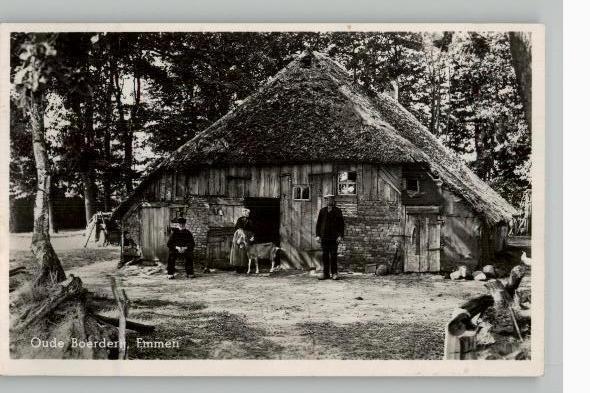 Emmen Oude Boerderij boerenfam+vee zegel +st 1949, Verzenden, 1940 tot 1960, Gelopen, Drenthe