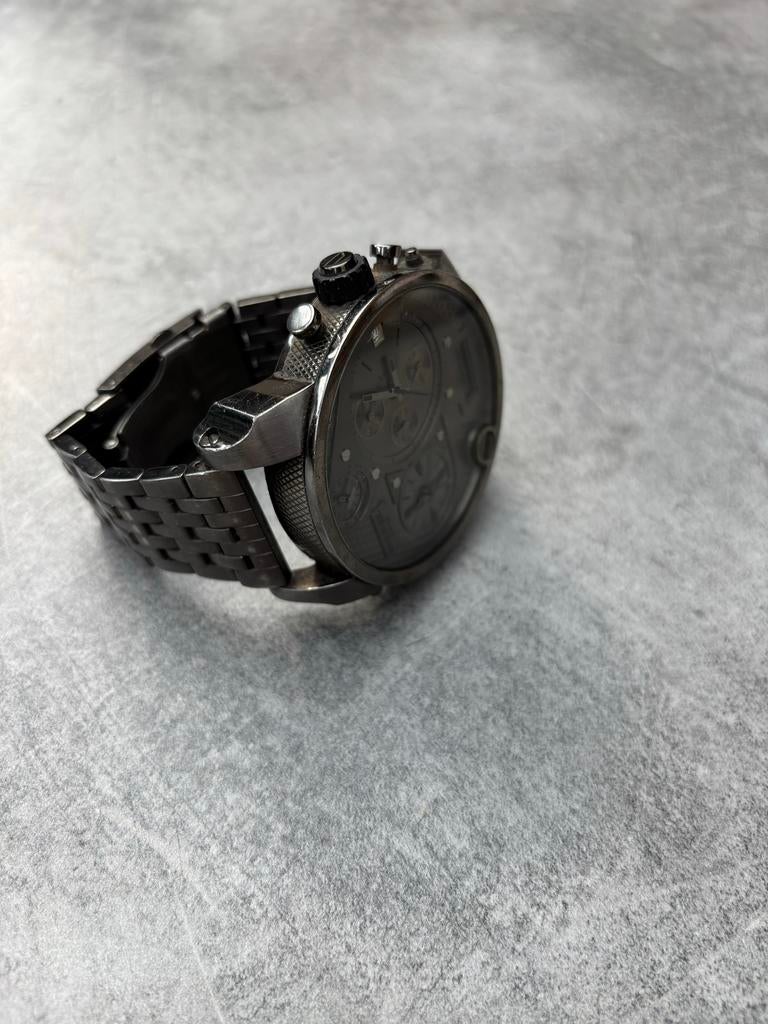 Diesel Mr. Daddy  - Zwart Staal, Sieraden, Tassen en Uiterlijk, Horloges | Heren, Gebruikt, Staal, Polshorloge, Ophalen