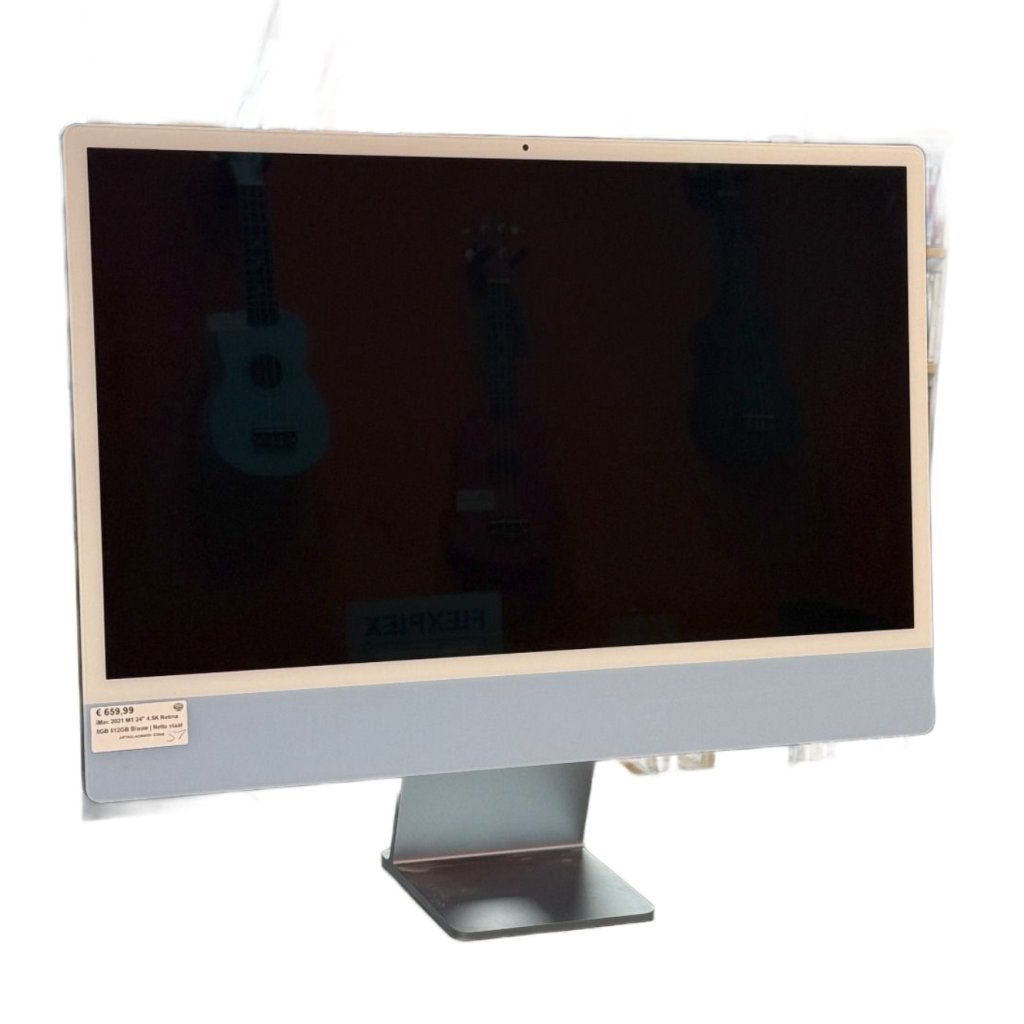iMac 2021 M1 24" 4.5K Retina 8GB 512GB Blauw | Nette staat, Computers en Software, Apple Desktops, Apple, Zo goed als nieuw, Support@apple.com