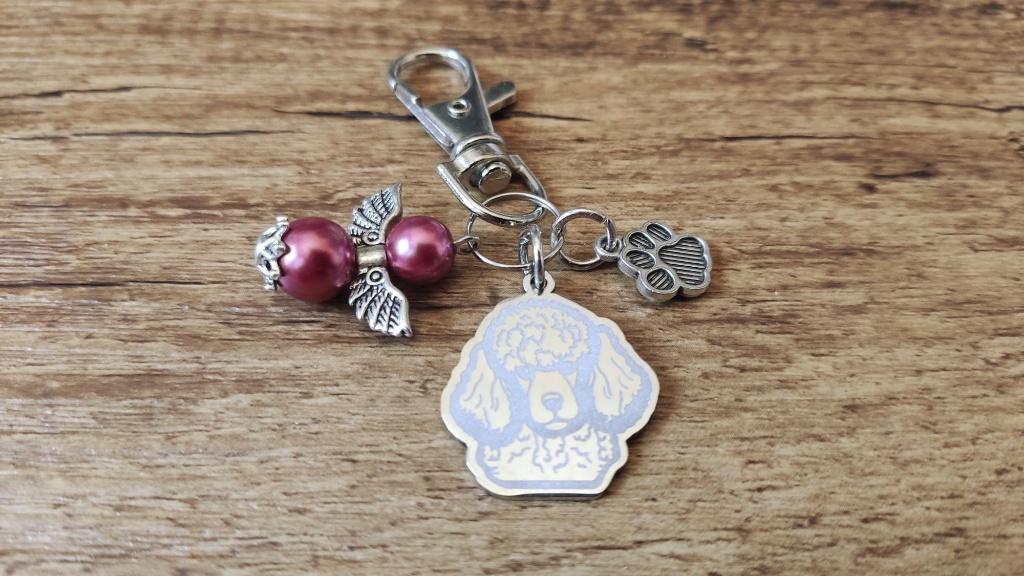 Sleutelhanger Tashanger Poedel Poodle RVS beschermengeltje, Verzenden, Nieuw