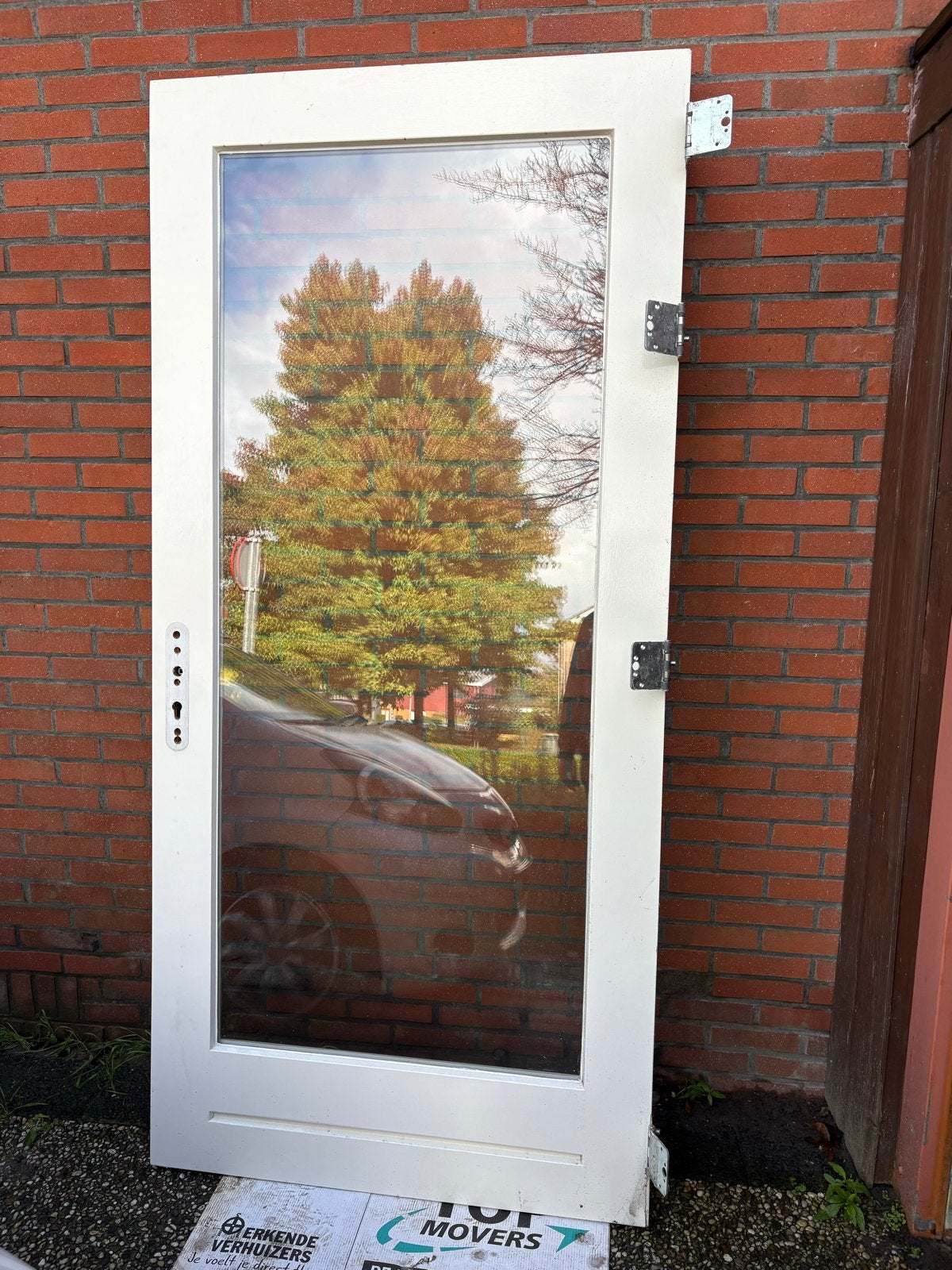 Witte Buitendeur met Glas - Zo goed als nieuw, 215 cm of meer, Binnendeur, Zo goed als nieuw, Hout