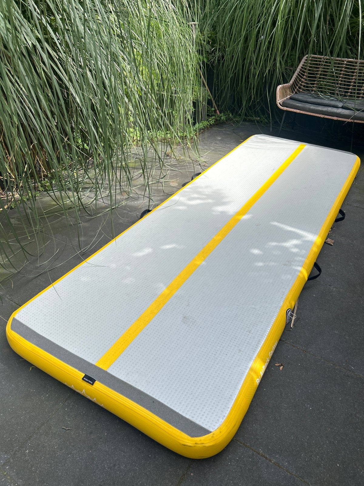 Airtrack mat - Geel/Grijs, Ophalen, Gebruikt