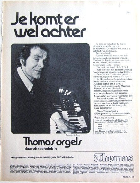 7 vintage advertenties muziekinstrumenten 57-71 muziek orgel, Ophalen of Verzenden, Gebruikt, Overige typen