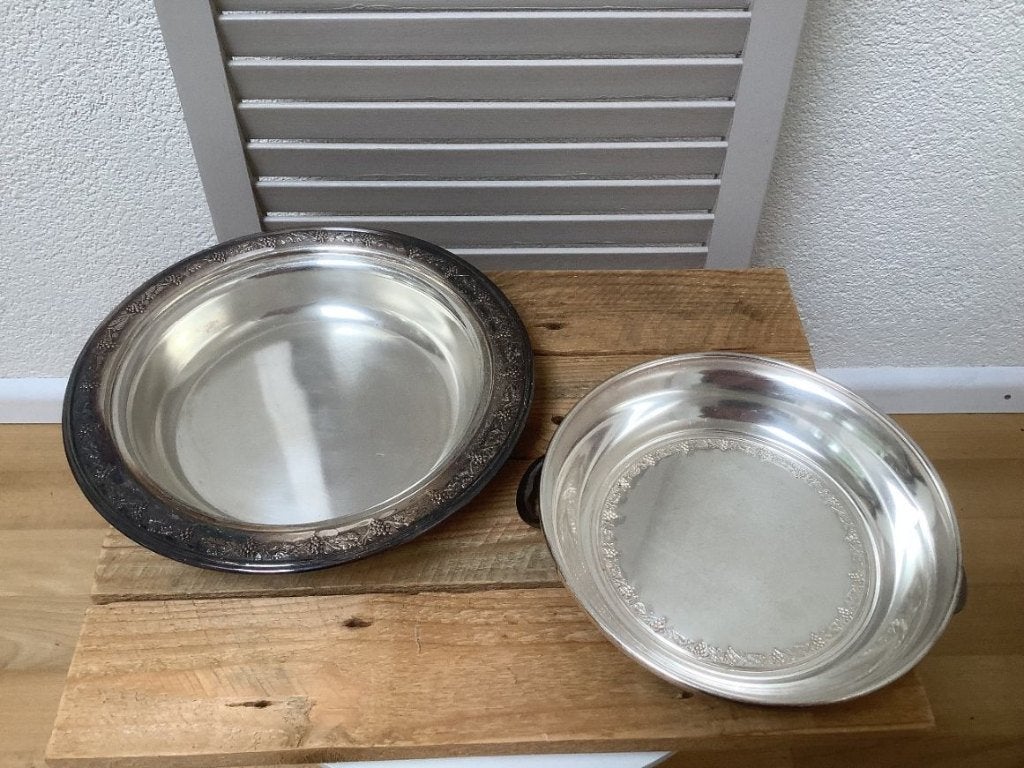 Mooie set van 2 verzilverde schalen, Ophalen of Verzenden