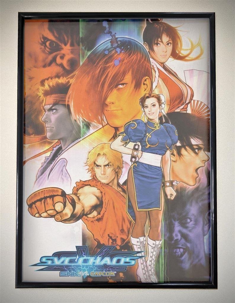 CAPCOM VS SNK Retro Arcade Videogame Mancave Poster in Lijst