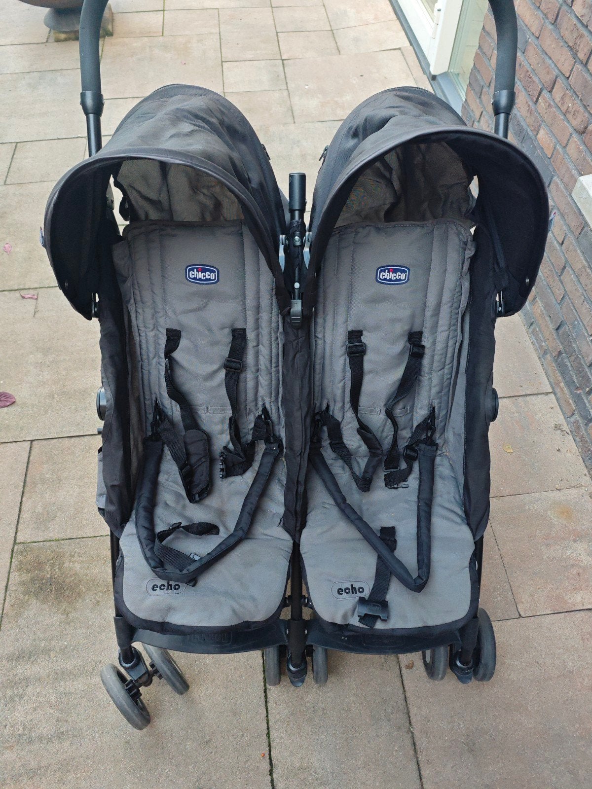 Chicco Echo Duowagen - Weinig gebruikt voor 2 kinderen, Kinderen en Baby's, Buggy's, Ophalen, Gebruikt, Overige merken, Verstelbare rugleuning