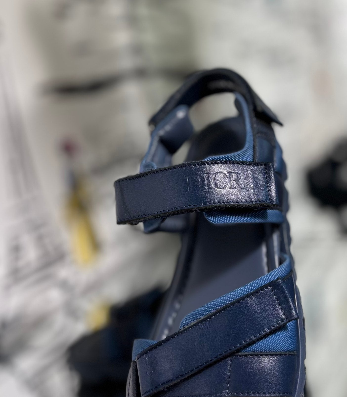 Dior navy lederen sandalen schoenen maat 33 (500 euro), Dior, Verzenden, Jongen of Meisje, Schoenen