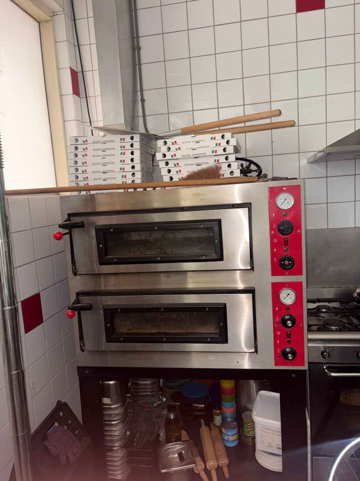 Professionele dubbele pizzaoven – elektrisch – 2 etages, Ophalen, Gebruikt