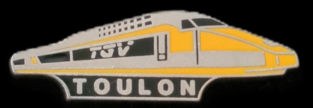 TGV Toulon pin- geel emaille, Verzenden, Nieuw, Transport, Speldje of Pin