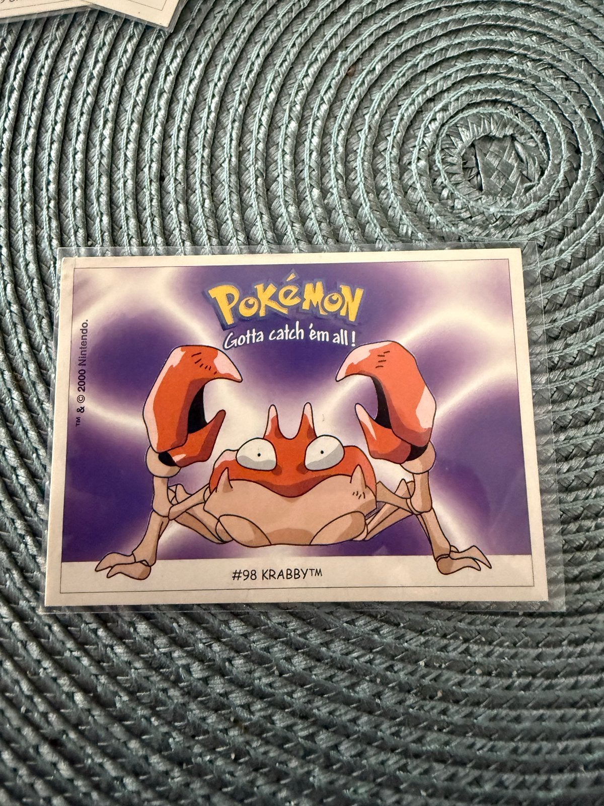 Dunkin Boomer Pokémon Sticker #98 Krabby, Ophalen of Verzenden, Gebruikt, Losse kaart